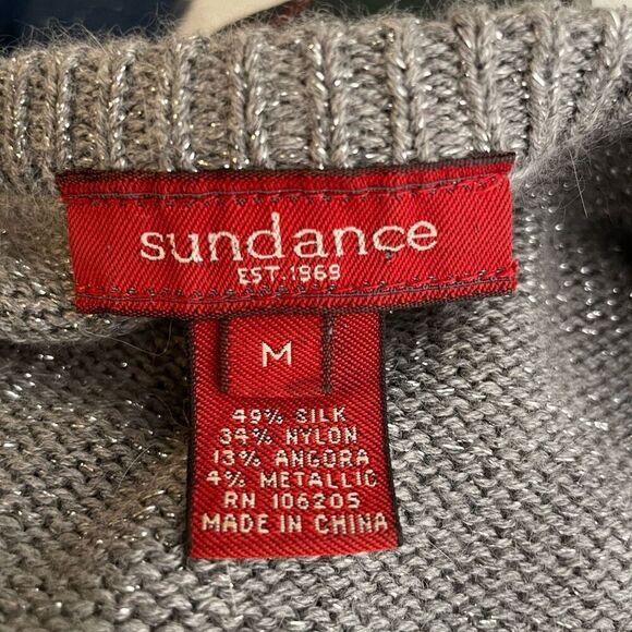 Sundance Womens Silk Angora Blend Cardigan M 3/4 Sleeve Shimmer Holiday Formal - Picture 3 of 5